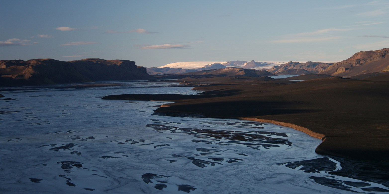 Enlarged view: A glacial river in Vatnajökull, Iceland.