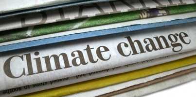 Zeitung mit Überschrift Klimawandel