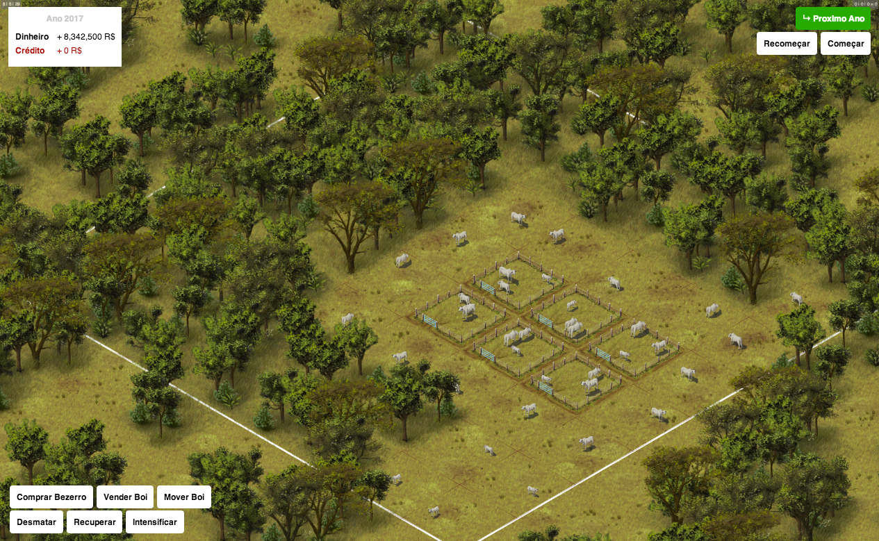 Vergrösserte Ansicht: Screenshot des Rinderfarm-Spiels