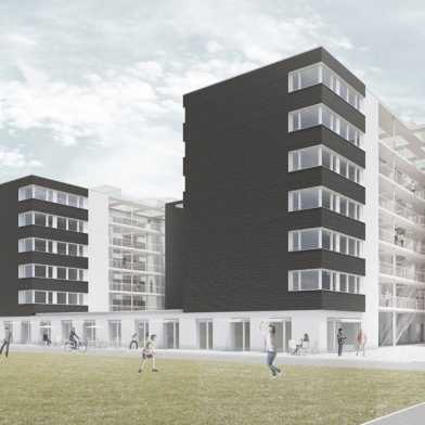 Visualisierung des Gebäudes HWW «livingscience» auf dem Campus Hönggerberg 