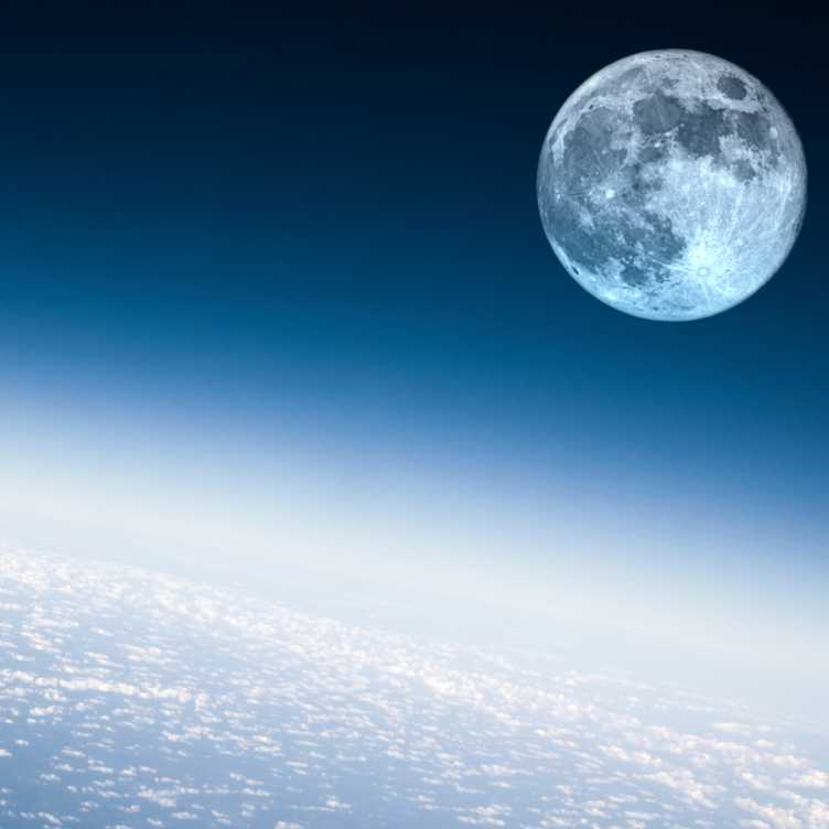 Vergrösserte Ansicht: Planet Erde und Mond, Ozonschicht