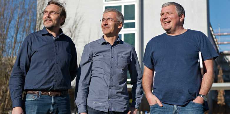 Vergrösserte Ansicht: ScopeM-Leitung: Roger Wepf, Nicolas Blanc, Gábor Csúcs. (Bild: ETH Zürich/Florian Bachmann) 