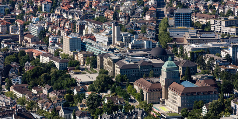 Gemeinsam mit Kanton und Stadt Zürich arbeiten Universitätsspital, Universität und ETH Zürich an der Weiterentwicklung des Hochschulgebiets Zürich Zentrum. (Bild: ETH Zürich / Alessandro Della Bella) 