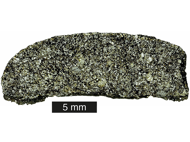 Vergrösserte Ansicht: Mikroskopische Aufnahme des Medeoriten Jiddat al Harasis 466.