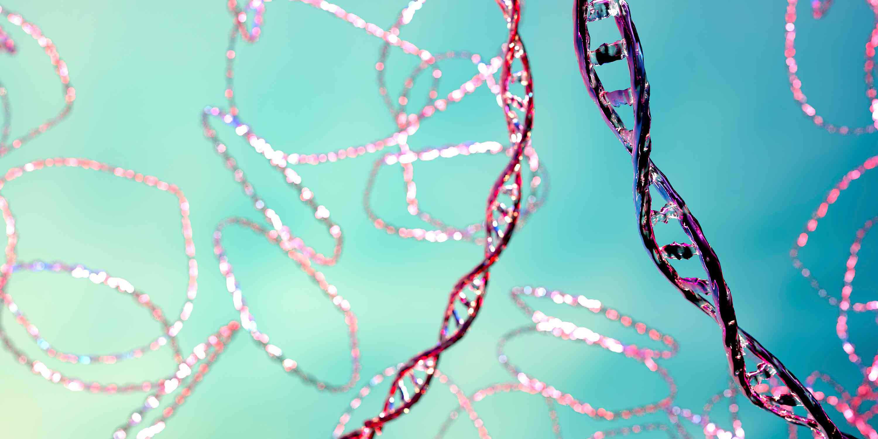 Illustration von DNA Strängen.