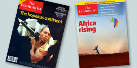 Zweimal Cover des Economist zu Afrika