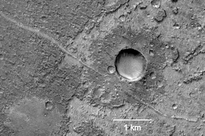 Enlarged view: Lava tube on mars
