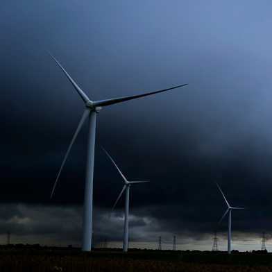wind park in a storm