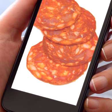 picture of Chorizo-sausage on smartphone screen