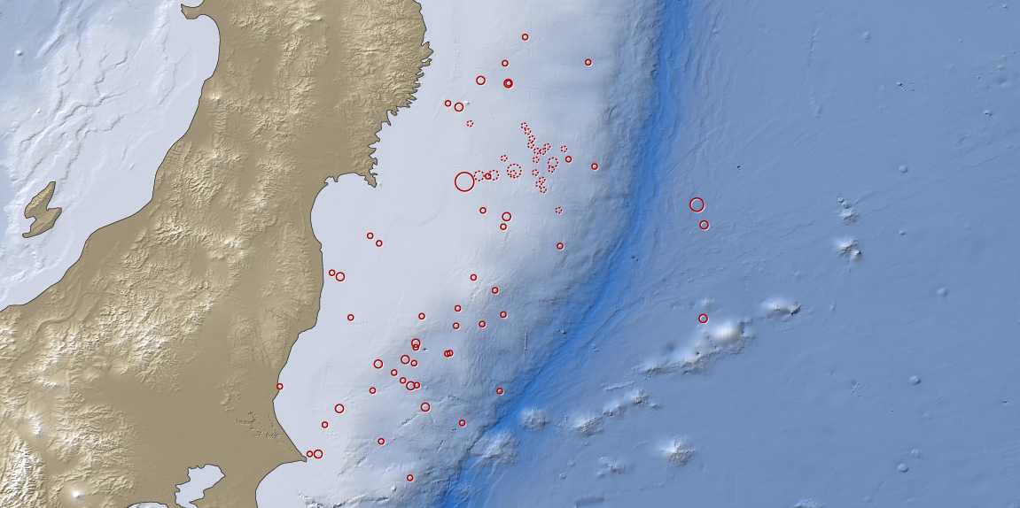 Enlarged view: earth quakes japan