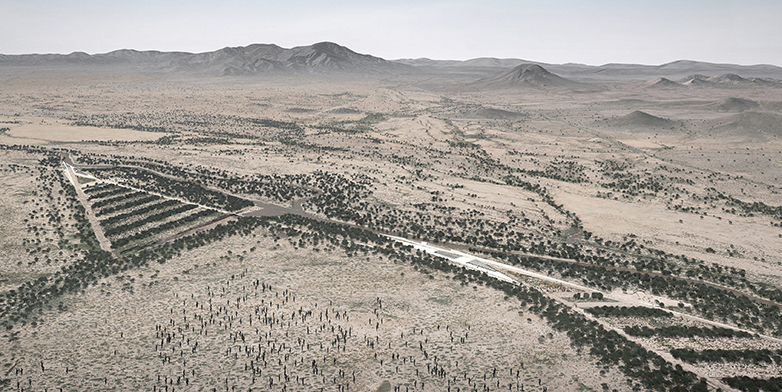 Enlarged view: Bird’s-eye view of a proposal for a horticultural research institute in the Sonoran Desert