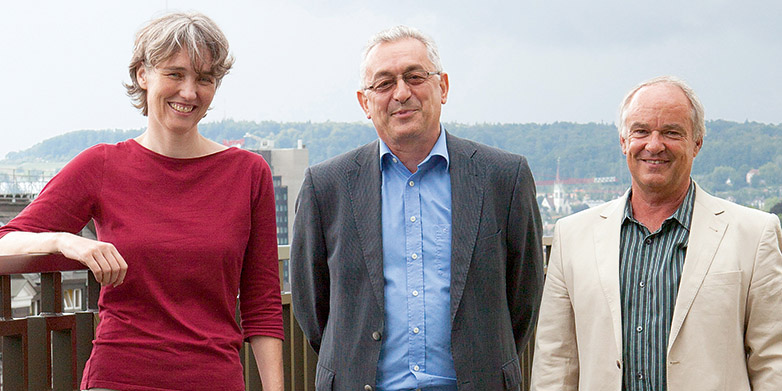 FOEN director Bruno Oberle, environmental engineer Stefanie Hellweg and economist Lucas Bretschger