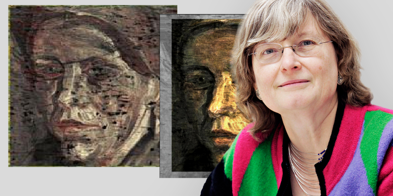 Enlarged view: Ingrid Daubechies, a professor of mathematics, is able to distinguish counterfeits from masterpieces. (Photo: David von Becker / Montage)