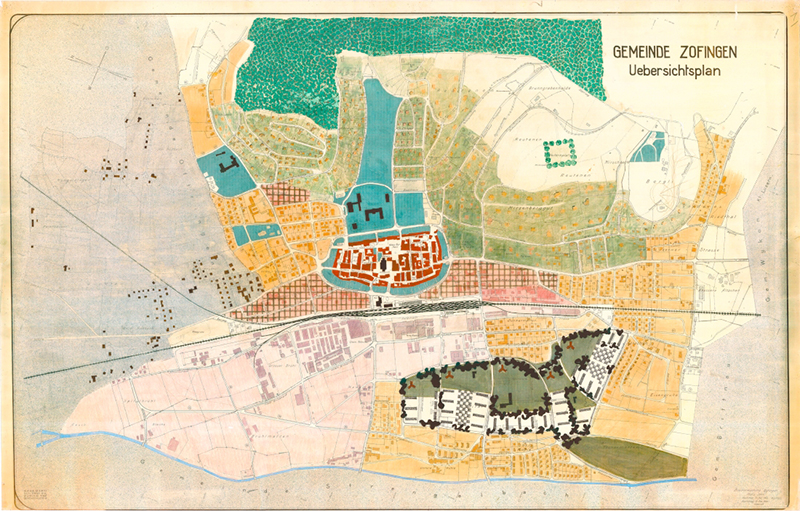 Enlarged view: Entwurf des Richtplans für Zofingen (1950) 