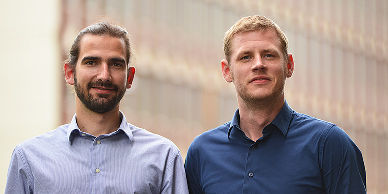 The founders of Vir2sense: Panagiotis Kyrtatos and Christophe Barro (r.). (Photograph: ETH Zurich / Peter Rüegg) &nbsp;