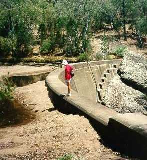 Fully silted Koorawath reservoir in Australia.