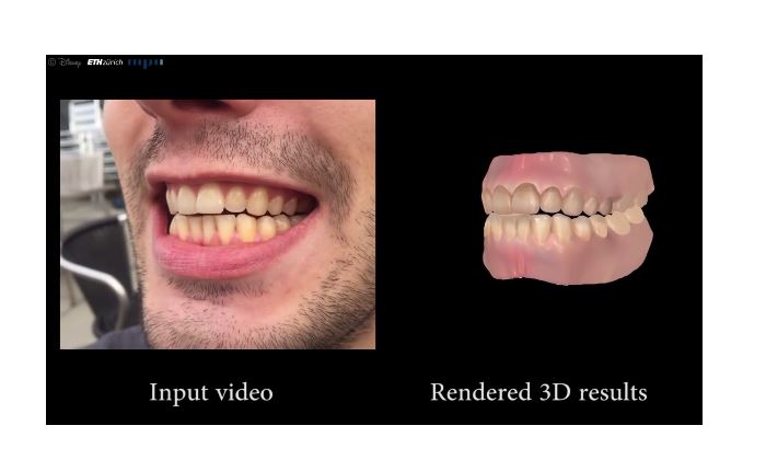 Illustration with a picture of teeths to the left and the model of the teeth to the right