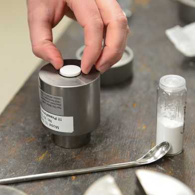 A ceramic sample compacted at room temperature in an ETH Zurich lab. 