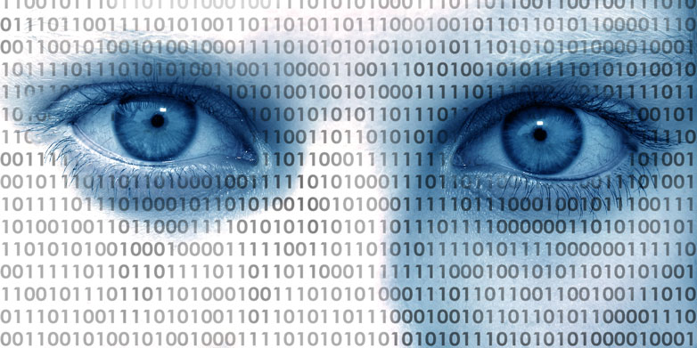 two eyes behind digital code