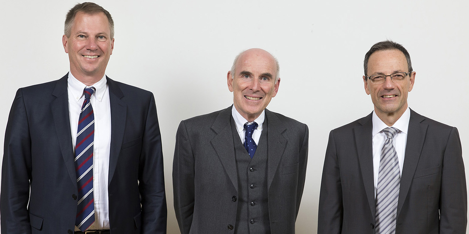 Enlarged view: Prof. Oliver Kraft, Vice President for Research KIT, Oliver von Seidel, Member of the Board WSS, Prof. Lino Guzzella President, ETH Zurich (from left to right). (Image: ETH Zurich Foundation)