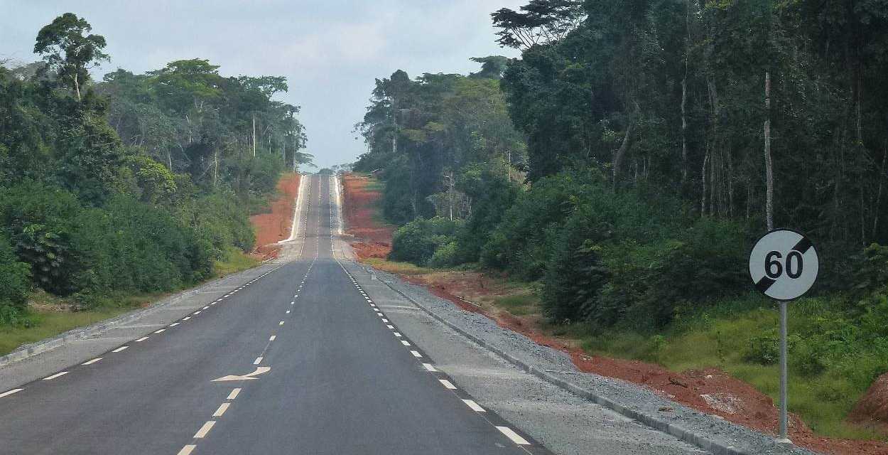 A newly asphalted public road, Republic of Congo, 2017. 