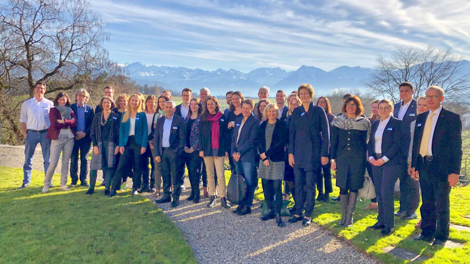 Set against an alpine backdrop: newly elected parliamentarians attending the ETH orientation event. (Photograph: ETH Zurich)