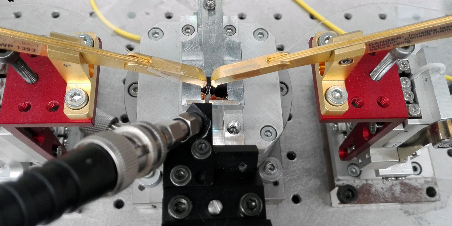 Experimental setup used to characterise a prototype of the novel light detector. (Photo: ETH Zurich)