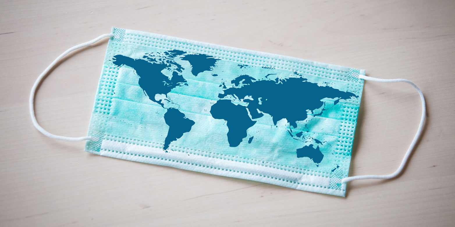 Hygiene mask with world map