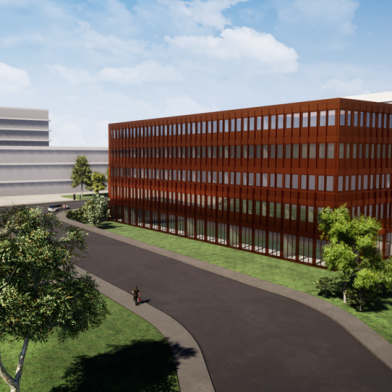 Visualisation of the Partnerhaus II building on the new healthcare campus of Kantonsspital Baden