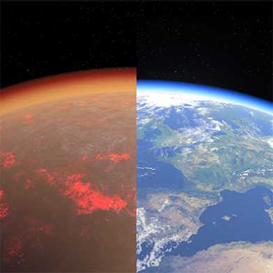 Earth today and 4.5 billion years ago