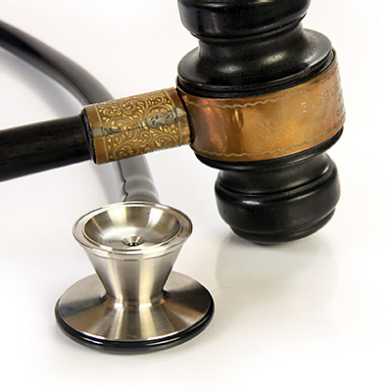 Stethoscope and hammer