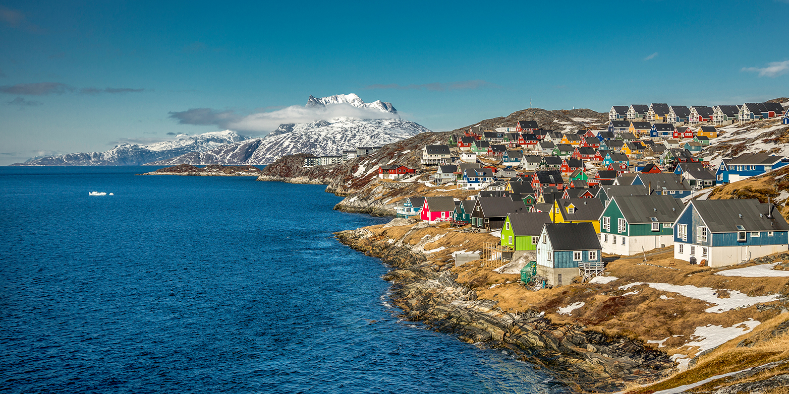 The town of Nuuk on the west coast of Greenland