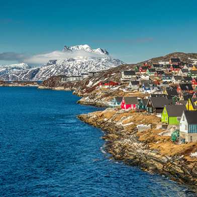 The town of Nuuk on the west coast of Greenland