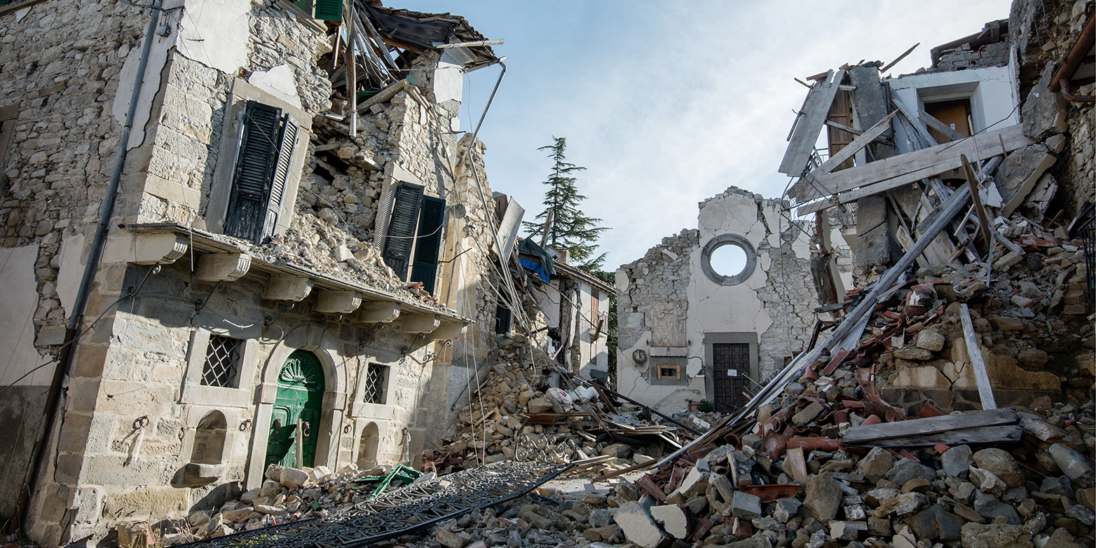Village destroyed by earthquake in Italy