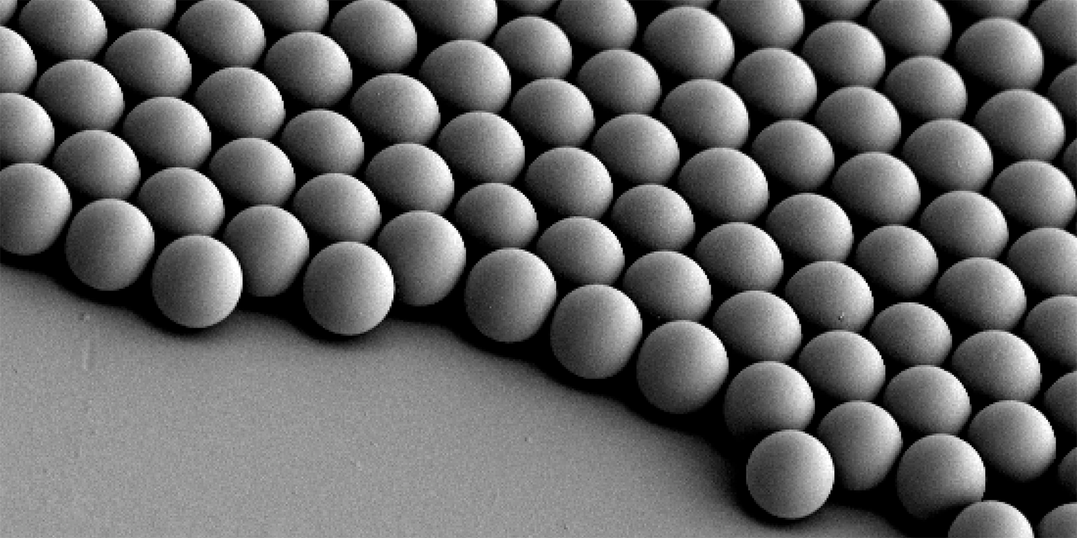 Microrobots as many small spheres in a high-resolution image