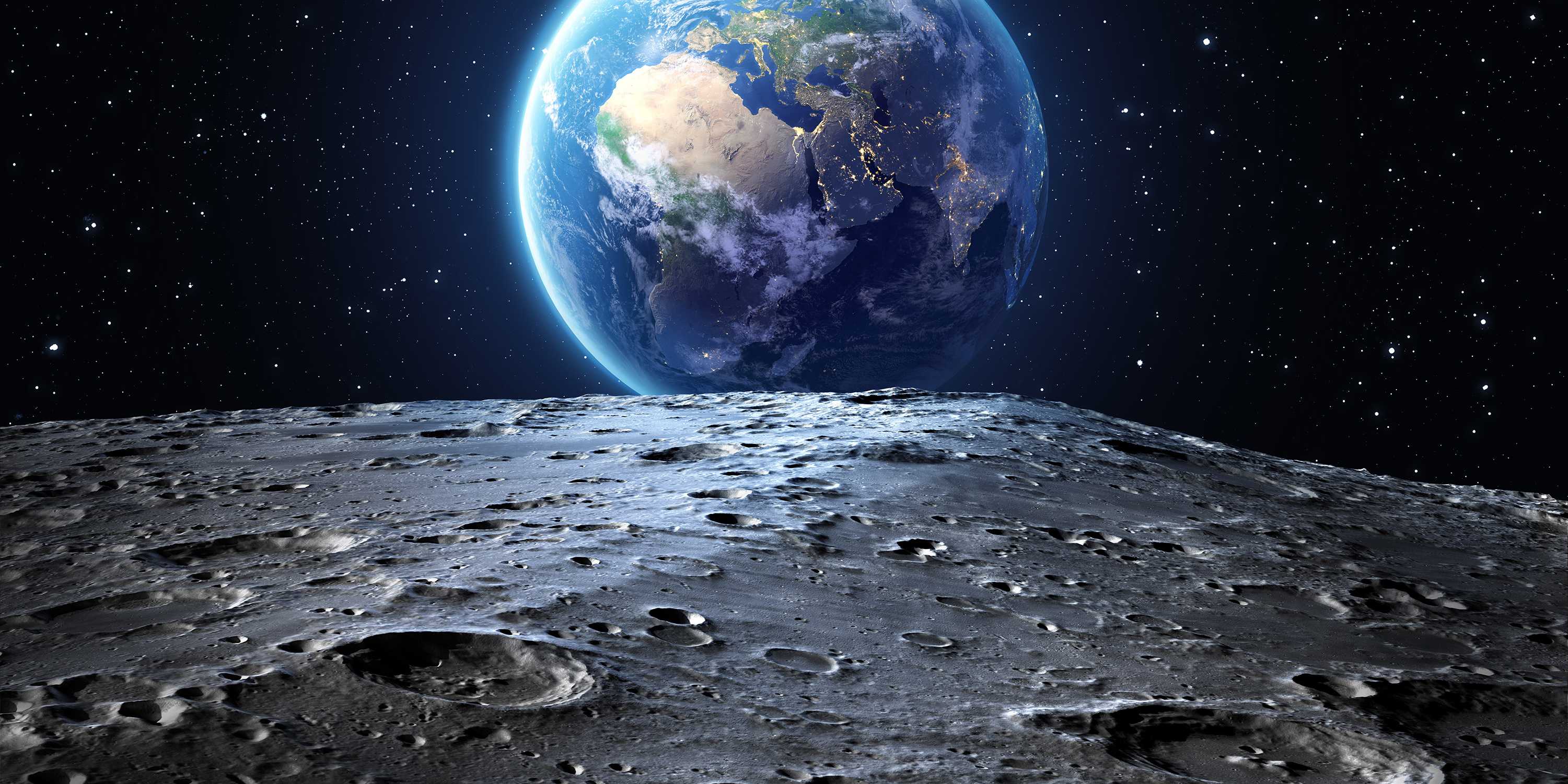 The earth seen from the moon
