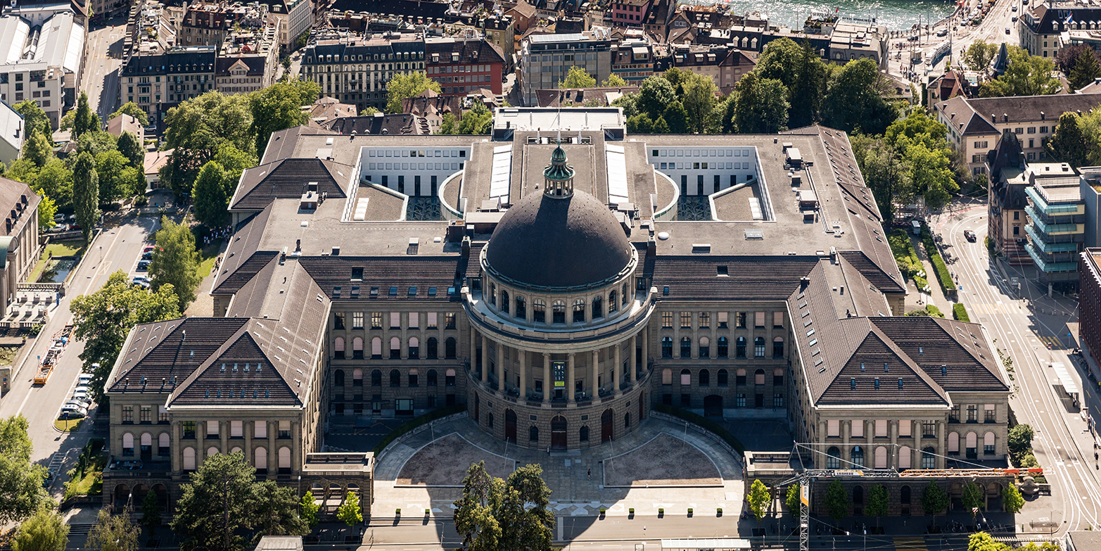 Areal view of the ETH main building in Zurich