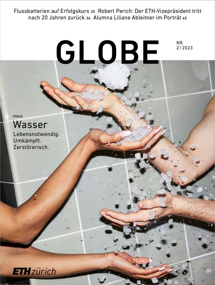 Globe 23/02 cover: four arms playing with ice cubes