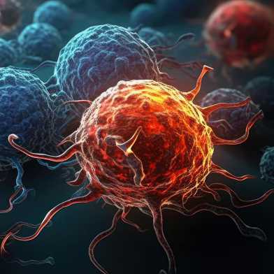 AI-generated visualisation of different cancer cells