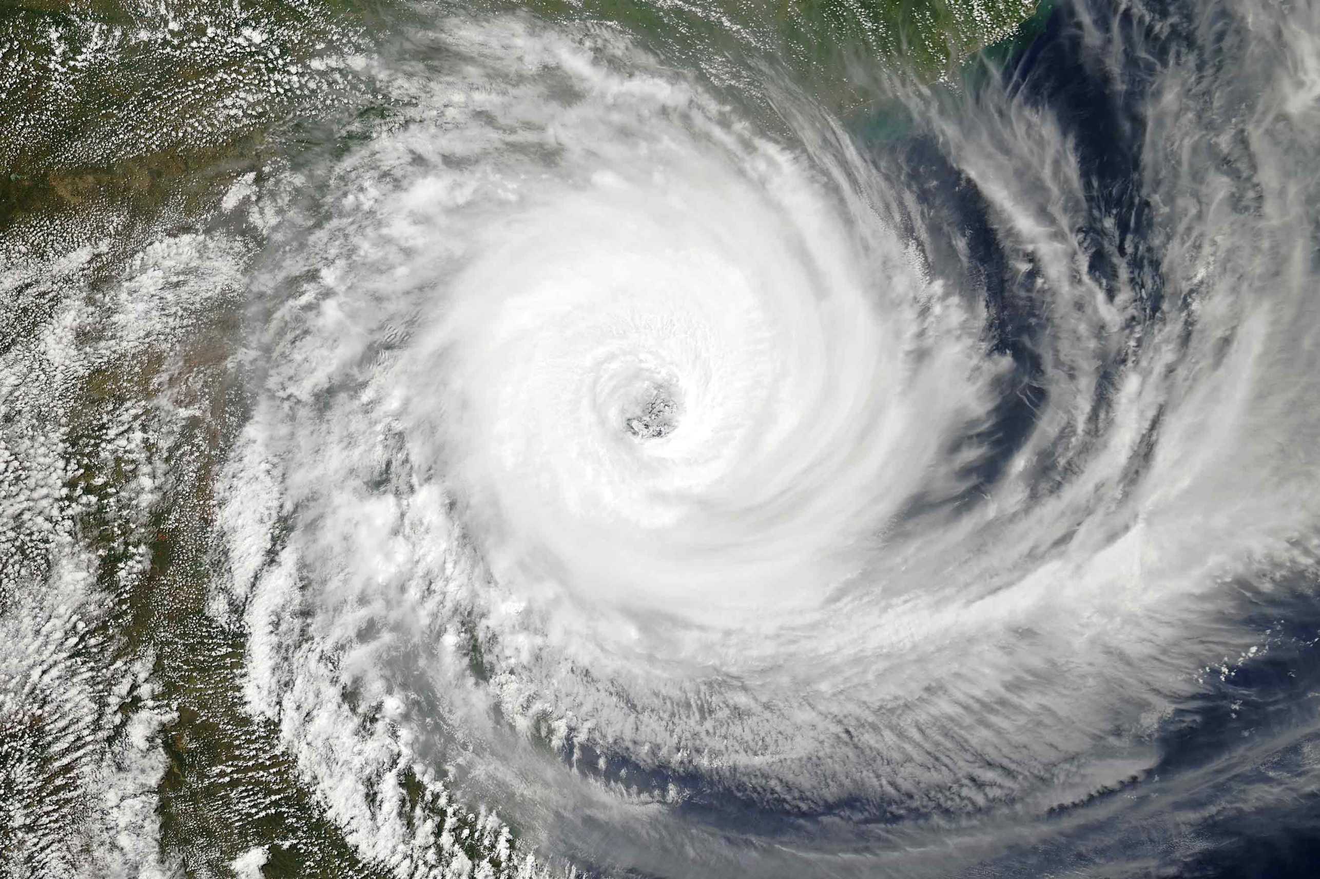 Satellite view of a cyclone