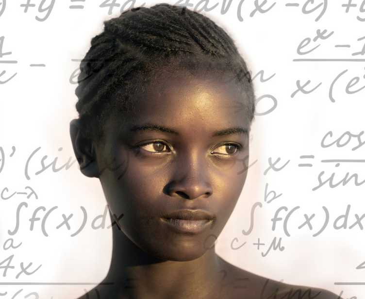African girl with mathematical formula for ETH AIMS event on 20 October