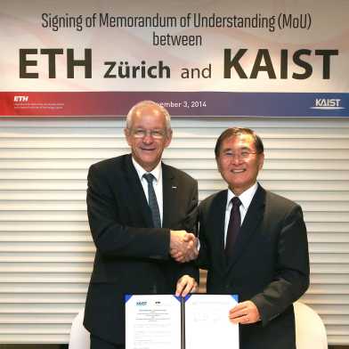 Presidents Ralph Eichler, ETH Zurich and Sung-Mo Kang, of the Korea Advanced Institute of Science and Technology