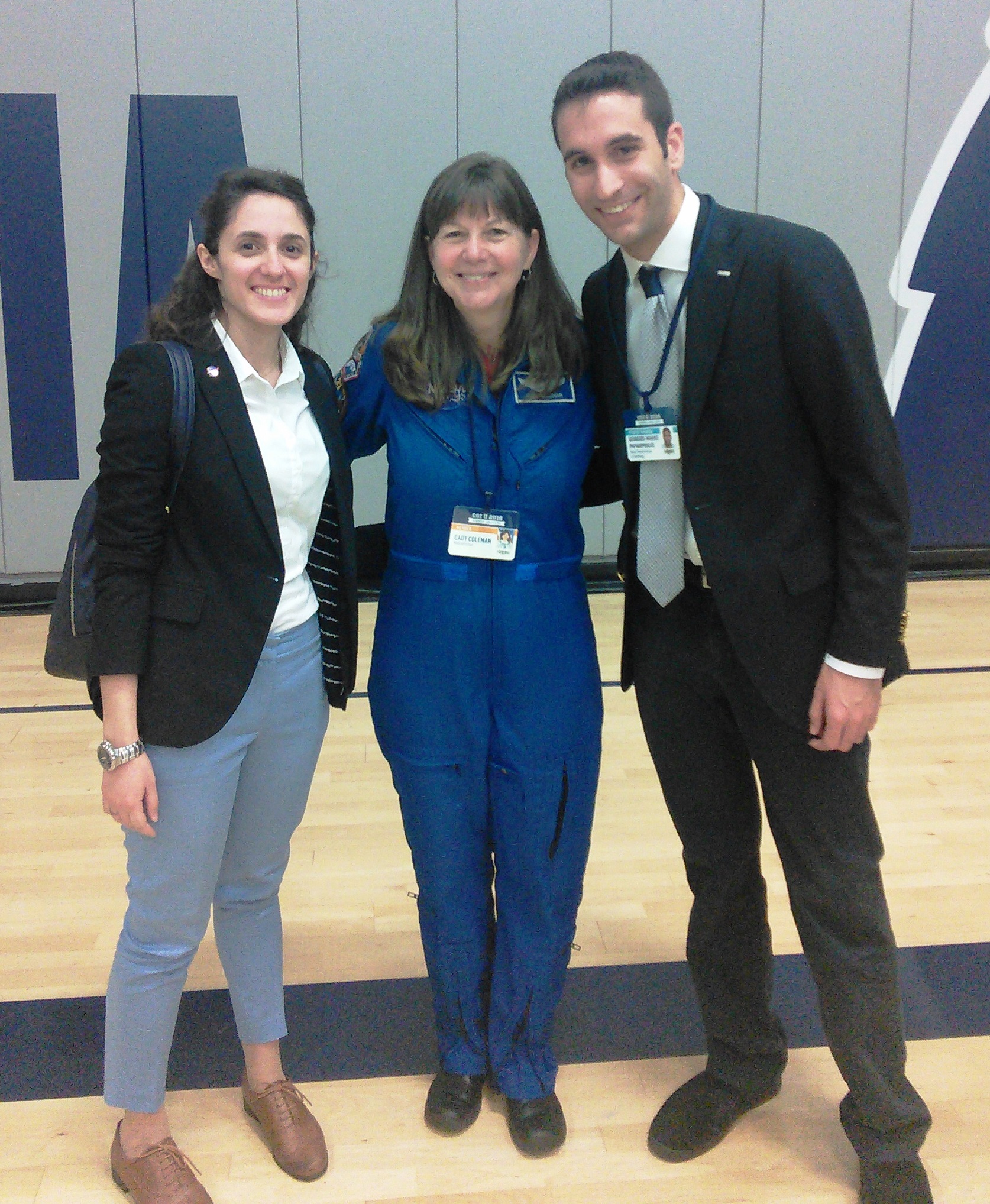 Enlarged view: ETH Zurich students with Astronaut Cady Coleman at CGI U 2016