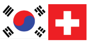 S. Korean and Swiss flags