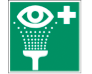 Grünes Quadrat mit Symbol für eine Augendusche