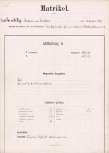 Enlarged view: Register of the first female student at ETH, Nadezda Smeckaja (Source: ETH Archive)