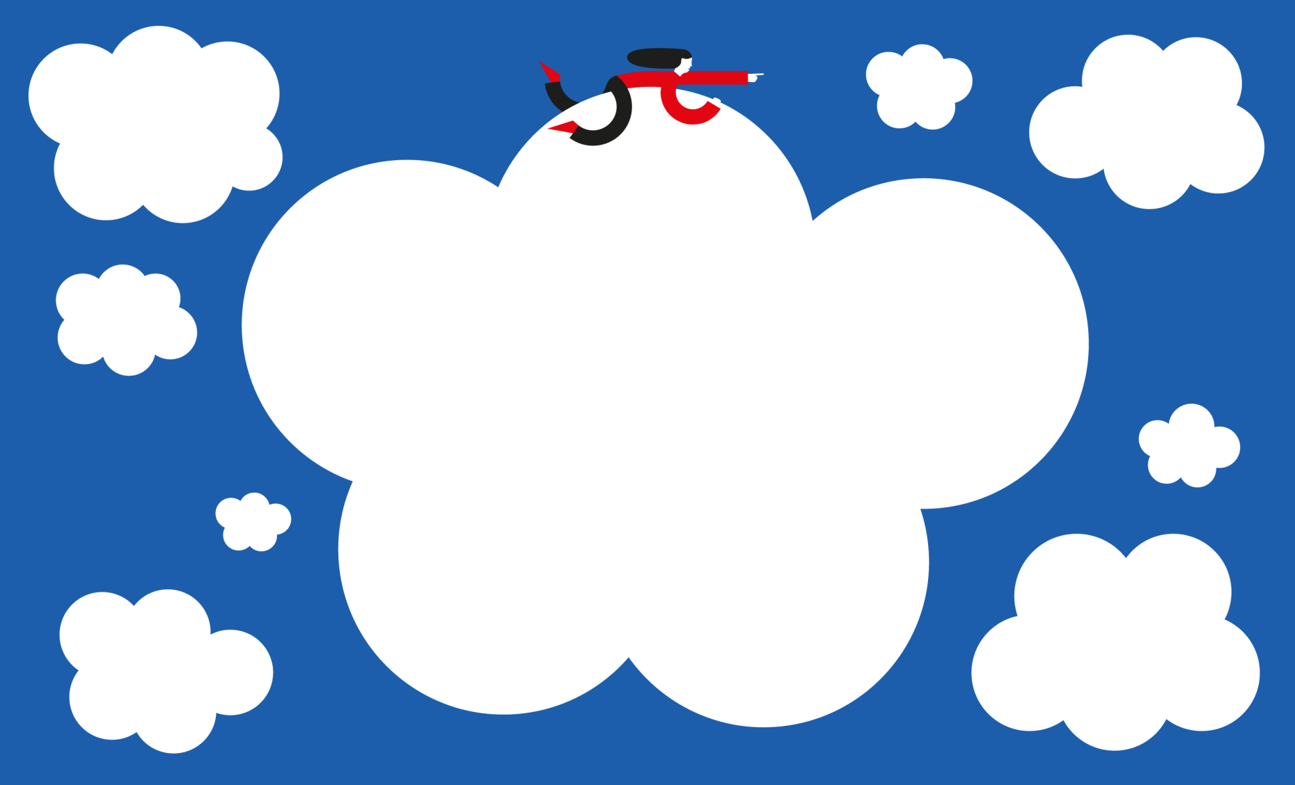 Illustration with clouds in the sky