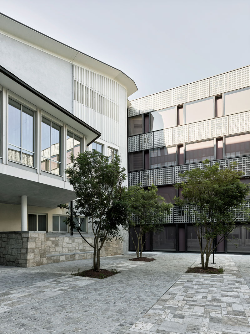 Enlarged view: The link between the GLC building and the existing ETZ building creates an inner courtyard with the listed Scherrer lecture hall at its centre. (Photo: Kuster Frey)