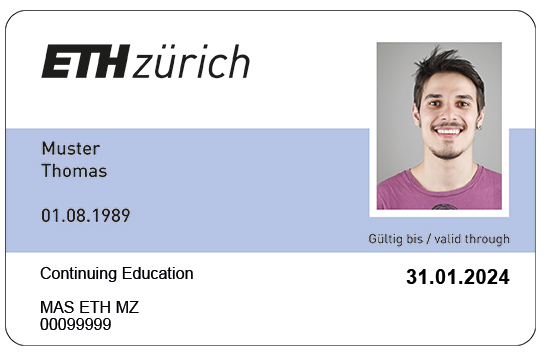 ETH card for continuing education students